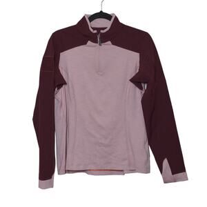 5.11 Tactical Womens Pullover Sweatshirt Red Pink 1/4 Zip Color Block Stretch M
